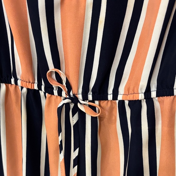 Striped Zip-Front Sleeveless Dress - S - Picture 3 of 4